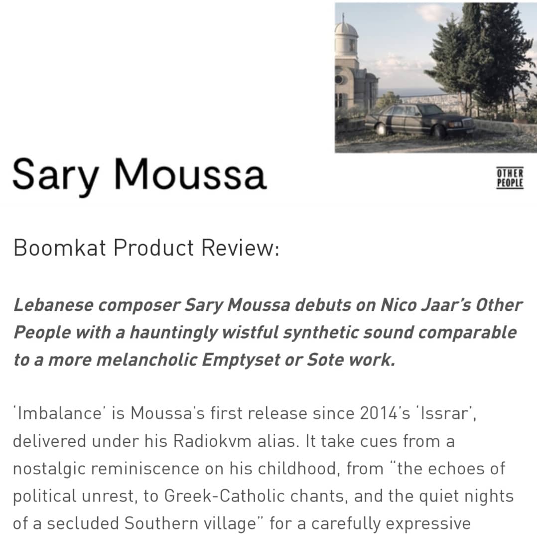 nicolas___jaar's tweet photo. Sary Moussa drawing comparisons to Rashad Becker, Emptyset and Sote! Album is out today on Other People ♡ https://t.co/MGT5Tzvlse