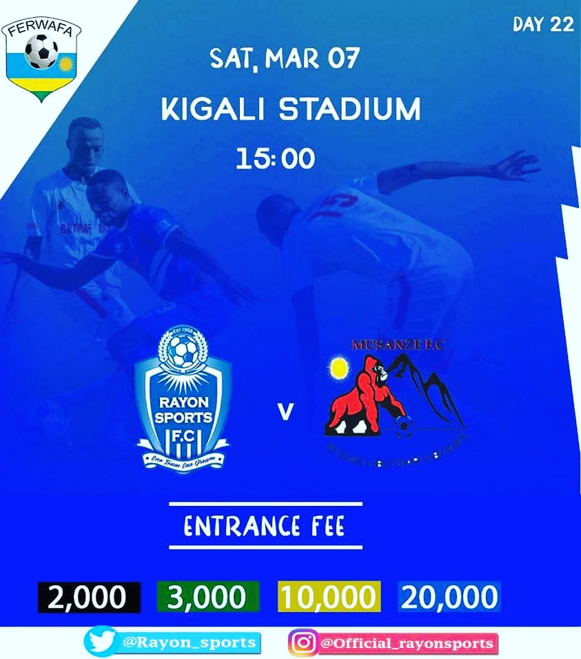 MGFanClub_'s tweet photo. #RPL

Kumunsi w'ejo twese nkaba Rayon duhurire kuri Stade de Kigali dushyigikire Ikipe yacu kurushaho. "Rayon Sports idukeneye ubu"

#TuriRayon 
https://t.co/l30rmmERpp

#Be___Blue___Be____Original 
#MGFanClub__Imbere__Inyuma__Cyirazira https://t.co/9PdywxnmjD