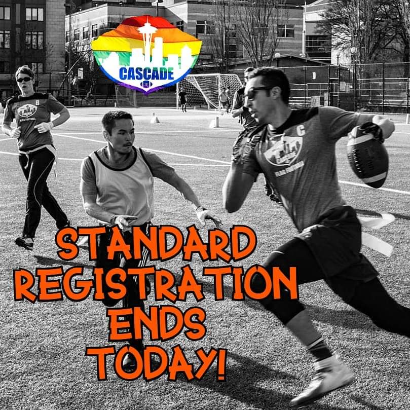 TTechSea's tweet image. Register TODAY to not only be part of the draft tomorrow, but also miss the late fee charge!
#gayflagfootball #gaySeattle #lgbtq