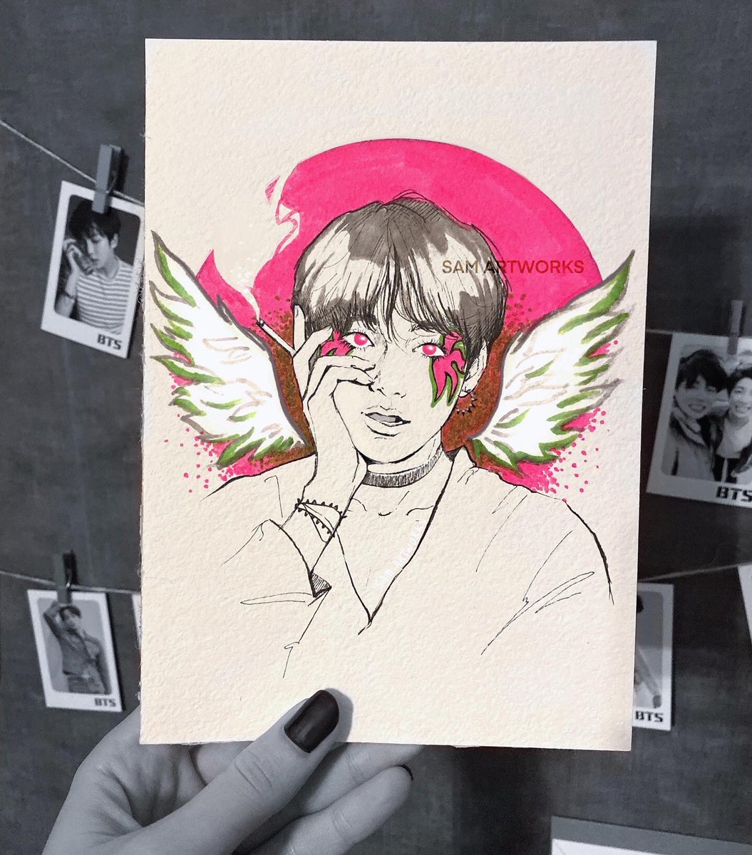 Fallen Angel V Taehyung Bts Btsfana Moonchild Sam のイラスト