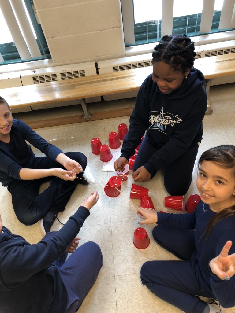 msmartellacci's tweet photo. Hands off! Stacking cups without using any body parts, only elastics. #teambuilding #collaboration #structures @OLAnnunciation @TAcunto @MsKMenna @LdandreaLinda https://t.co/R5nEQtn1jN