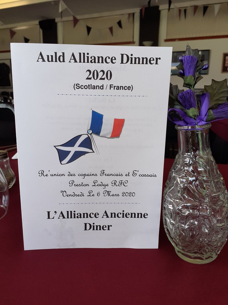 PrestonLodgeRFC's tweet photo. Ready and waiting for tonight's Auld Alliance Dinner. Welcome back to our friends from France.
#OneClubOneCommunity
#PL90
#6nations
#clubland
#PLpals https://t.co/Lg9y5ICTzD