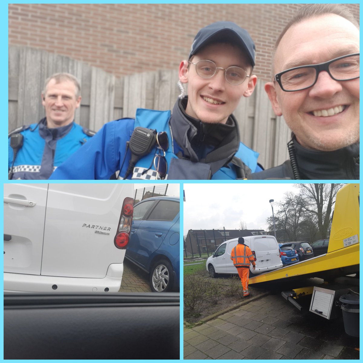 WA__C_Hoofddorp's tweet photo. Handhaving was met een controle bezig op de #Kinheim te #Zwanenburg en troffen een tweetal voertuigen aan welke  waren gestolen.  Voertuigen weggesleept en 1 eigenaar HEEL blij gemaakt. #VoertuigCriminaliteit #aangifte #wijkagent #Zwanenburg #haarlemmermeer @Handhavers_HLMR https://t.co/QpOsgnNW4Q
