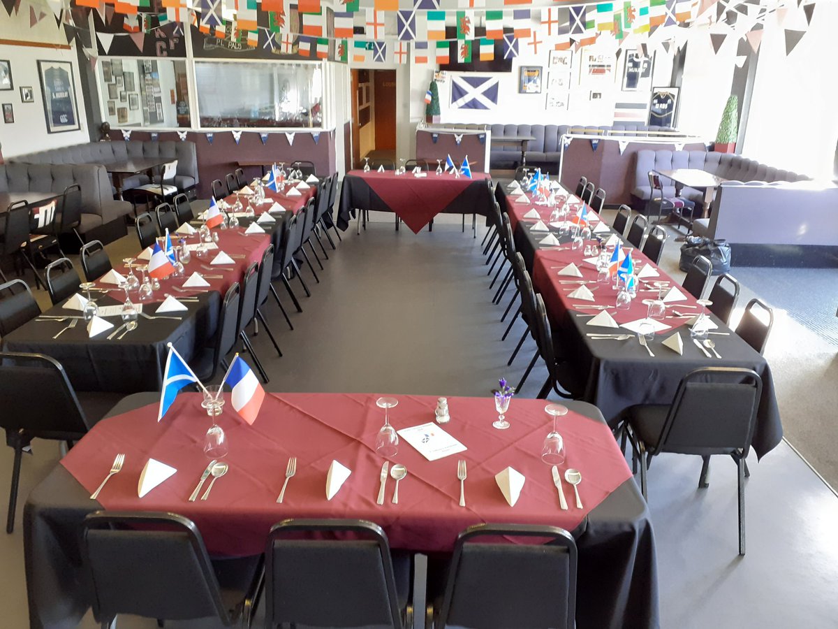 PrestonLodgeRFC's tweet photo. Ready and waiting for tonight's Auld Alliance Dinner. Welcome back to our friends from France.
#OneClubOneCommunity
#PL90
#6nations
#clubland
#PLpals https://t.co/Lg9y5ICTzD