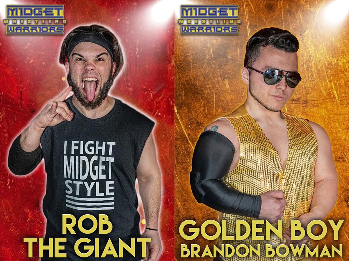Next Sunday! Two stars from Midget Wrestling Warriors will go head to head as MWW Champion Rob the Giant defends against challenger Golden Boy Brandon Bowman! 

Reserve your tickets now at WC-WC.com! 

#TheWCWC #WCWC15
