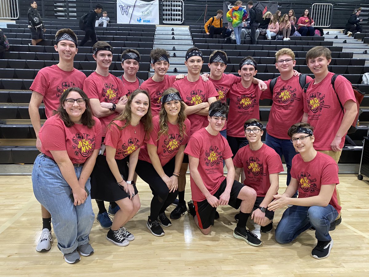 swhsmusical's tweet image. The BEST student section advertising the BEST show!