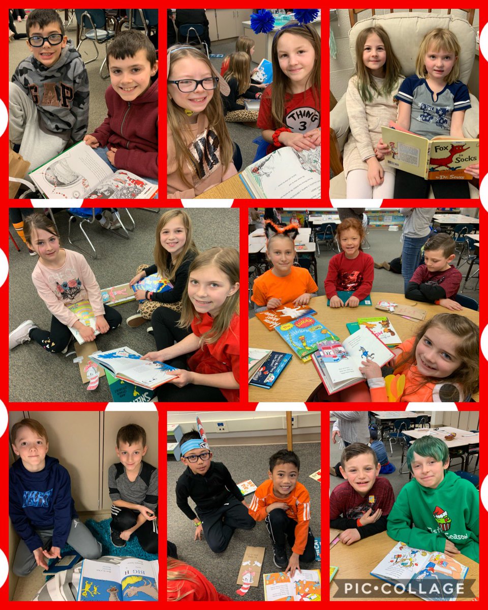 miss_toub's tweet photo. We celebrated Read Across America by reading Dr. Seuss books with our 2nd Grade Buddies in @ToniSchaab class!! We also surprised our buddies with some fun Dr. Seuss puppets!! #cbgroveland #ReadAcrossAmerica 🎩❤️💙📚 https://t.co/HtGMRAbSeL