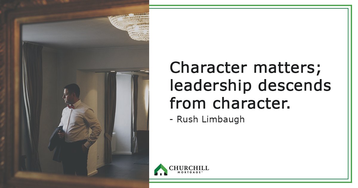 IAmMikeHardy's tweet photo. Character matters; leadership descends from character. - Rush Limbaugh

#growthmindset
#churchillmortgage
#mikehardycoaching
#leadershipmatters https://t.co/5oX1ssBaDm