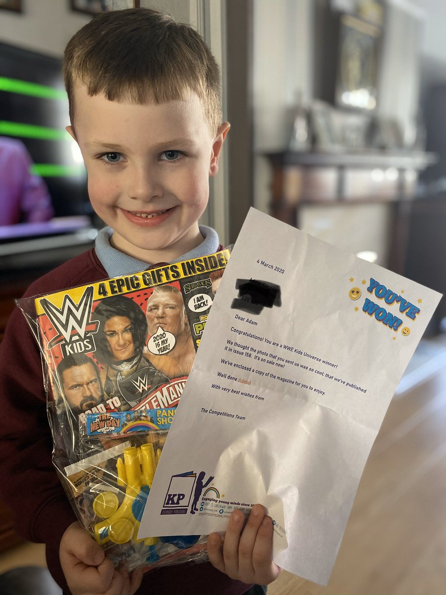 k222lan's tweet photo. Adam’s just come home from school to this letter ❤️ to say he is delighted is an understatement! Thank you @WWE @WWENetwork @WWEUK @WWEBigE @WWEKidsMagUK 💪🏼 #wwekidsmaguk #wwebige #epic #wweobsessed https://t.co/SPHDaF3nlu