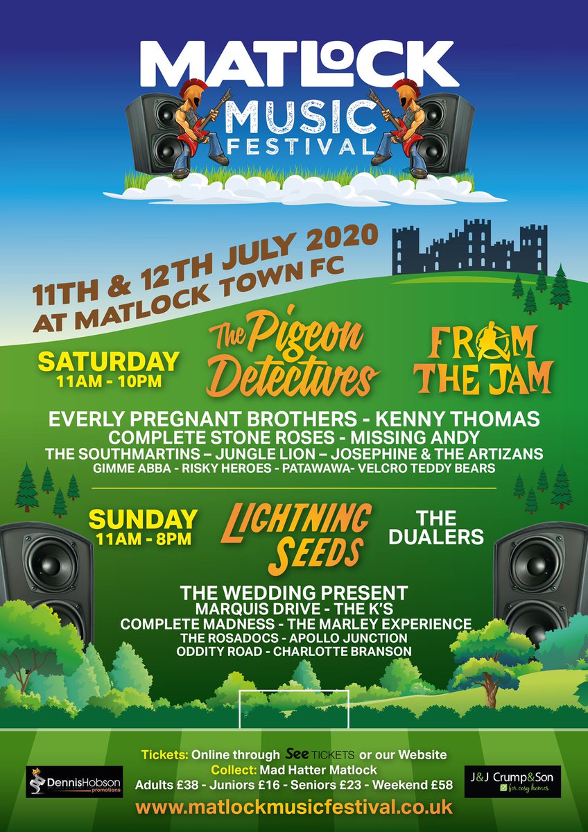 MatlockMusic's tweet photo. Competition time; win 2 lots of 2 tickets for Matlock music festival 2020. Simply follow us and RT. Winners announced 20th March https://t.co/AOrQFMAxrZ