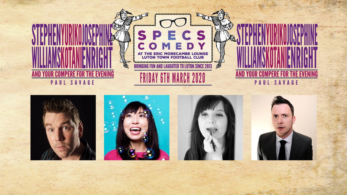 SpecsComedy's tweet photo. CHANGE OF COMPÈRE | Colin Owen has unfortunately had to pull out of the show at the last minute however the critically acclaimed Paul Savage has taken his place! https://t.co/ucXyA88vh8