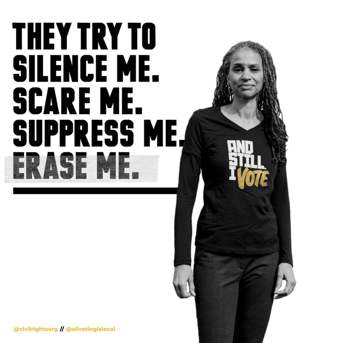 mayawiley's tweet photo. #AndStillIVote We won’t be silent. Be heard. Vote! @civilrightsorg https://t.co/6eK8moL2GV