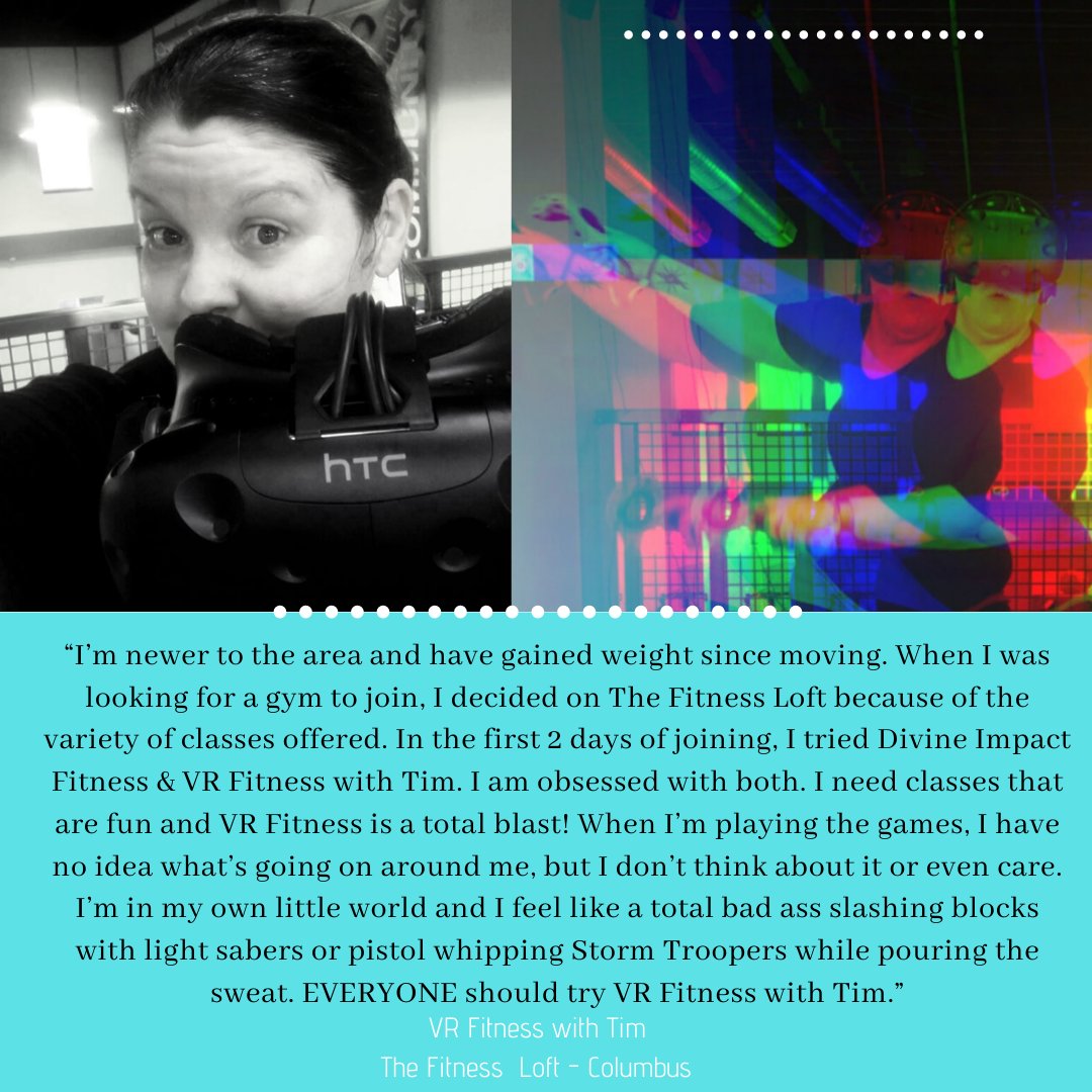 VRFitClub's tweet photo. Thanks for the awesome review! Book your #VirtualReality fitness class with us at @fitnessloftcbus and see what all the #vrfitness hype is all about! 

#asseenincolumbus #columbus #columbusohio #columbusfitness #FridayFun #FitnessFriday https://t.co/VSo3wT3m90