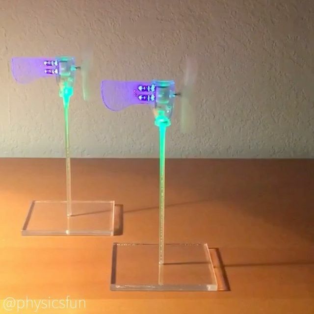 PhysicsfunE's tweet photo. Mini Wind Turbine: self-contained miniature horizontal axis wind turbine generates enough power to light three LEDs. A small turbine blade is attached to the rotor of a tiny generator that powers the LEDs. Conversion of energy- wind kinetic energy to rot… https://t.co/uXtU4RGjH4 https://t.co/1saMwsCfON