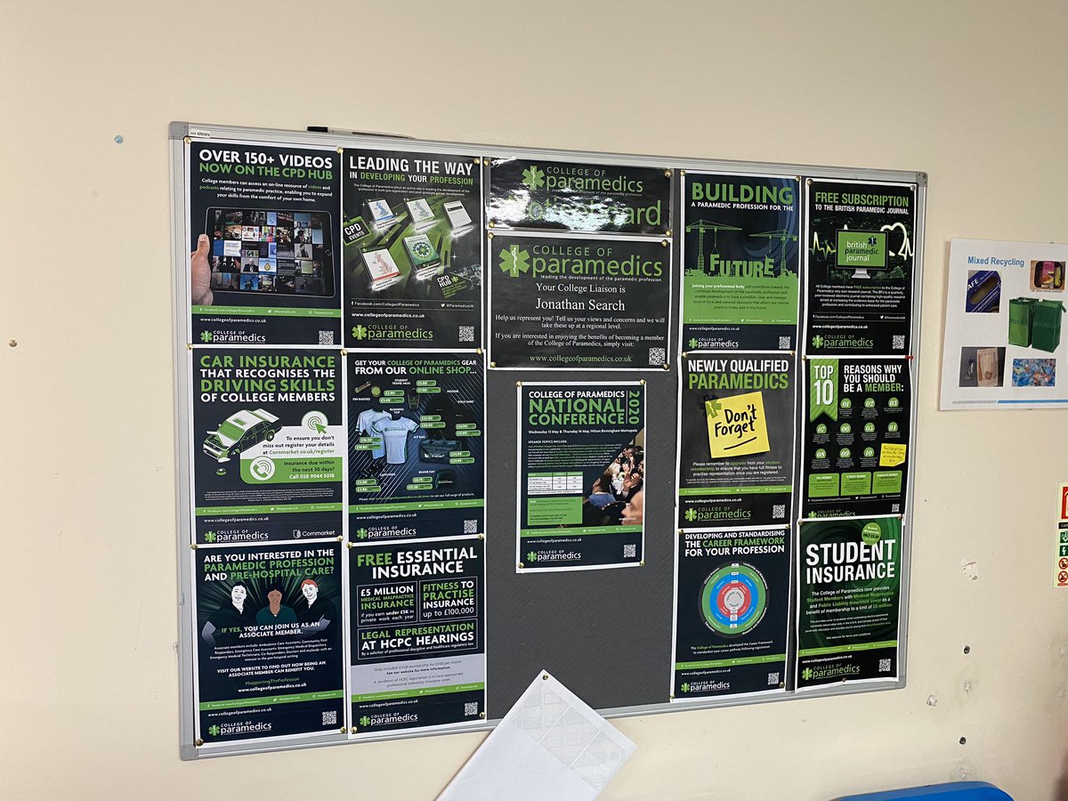 searchy_boy's tweet photo. @ParamedicsUK notice board has been update @Glos_SWASFT Staverton Station #DevelopingTheProfession https://t.co/vosWDO2Ta4
