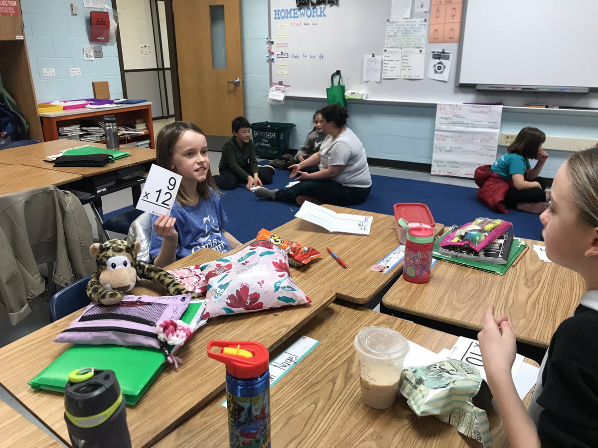 Students practice their multiplication on ‘Fact Fluency Friday’!