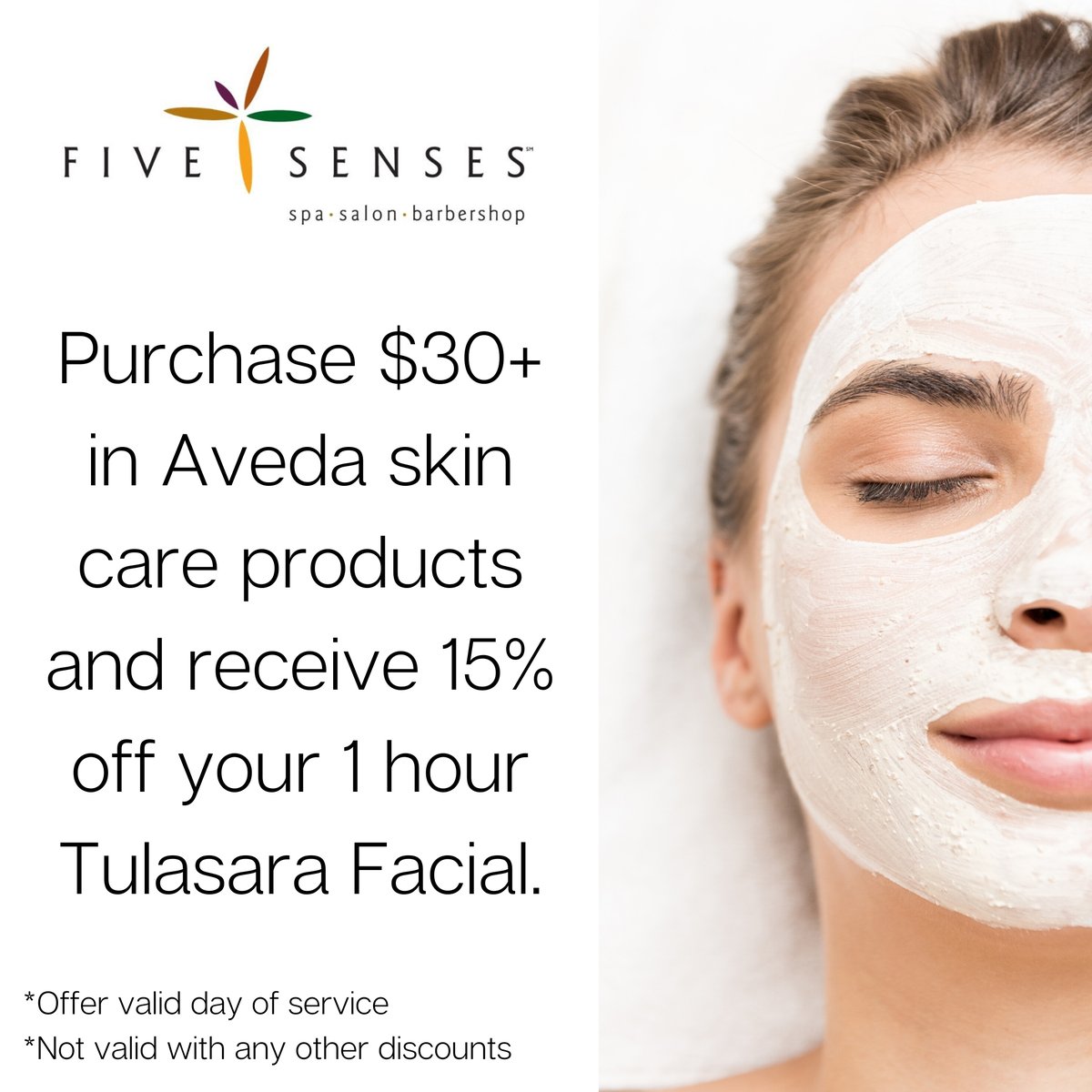 Receive 15% OFF your facial when you purchase $30 in Aveda skin care products! 🧖🏼‍♀️

To schedule, call (309) 693-7719 or book online by clicking the link below. 
bit.ly/2S8Y5M9

#fivesensespeoria #peoriasalon #centralil