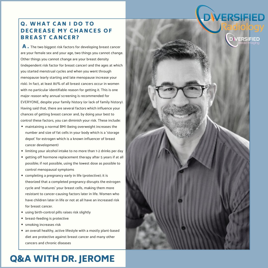 DivBreastImg's tweet photo. Today our own Dr. Jerome Schroeder, breast imaging #radiologist, answers one of the most important patient FAQs a woman can ask. #breastcancer https://t.co/ZLhb15T2Ro