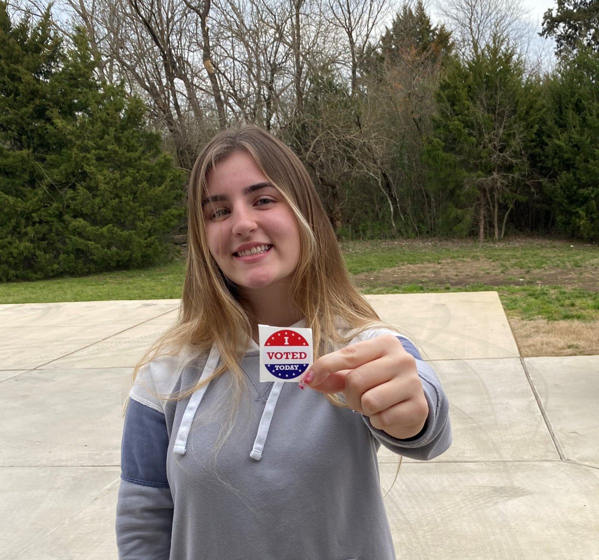 _JohnHHouston's tweet photo. So proud to have a daughter who couldn't wait to get her voting sticker! https://t.co/UHRRAPCYGR