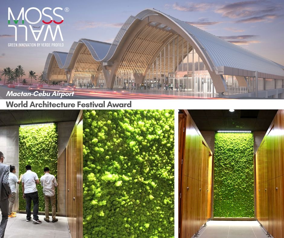 VerdeProfilo's tweet photo. The #WorldArchitectureFestivalAward recognized the Mactan-Cebu International #Airport Terminal 2 as an iconic architectural structure.
We are very proud that our #MOSSwall is part of this remarkable project 🌿. https://t.co/QvIDDd7uka