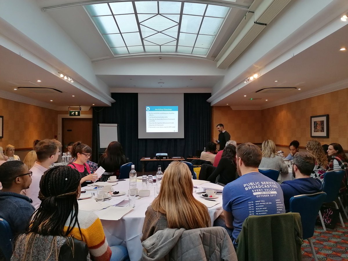 PharmaDown's tweet photo. #Psych1 Dan White, specialist pharmacist and CBT practitioner, discusses medicines adherence and how a cognitive behavioural therapy approach can help clinicians to appreciate the patient's agenda develop a collaborative approach to therapy. @CMHPCommunity https://t.co/rWvQ8UQ3a4