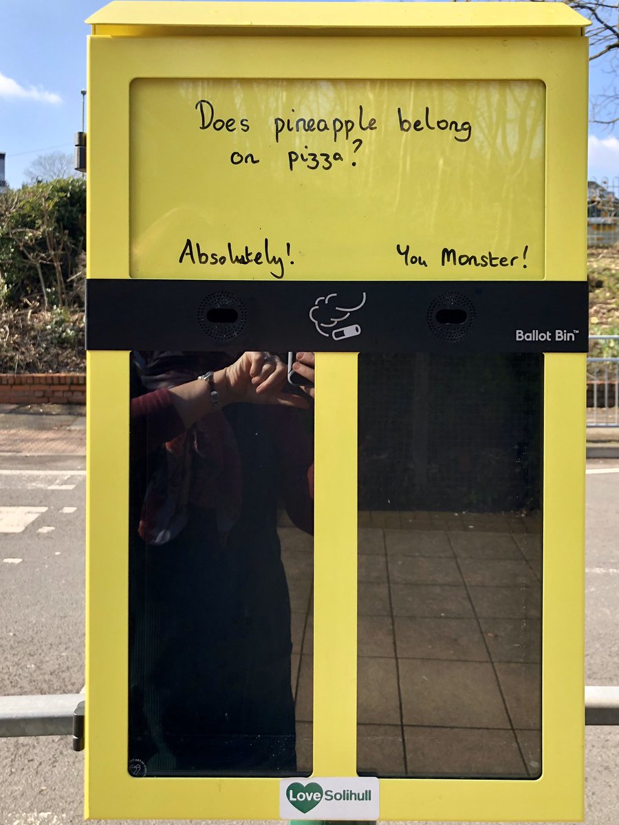 in_rubbish's tweet photo. Month 2 of our Ballot Butt Bin trial with our new question.  The Ballott Butt Bin is outside Olton Station.  We are trying innovative ways to nudge smokers to dispose of their nub ends - they are litter after all!  Cigarette ends are the UK’s most littered item. https://t.co/Dee0qviBnj