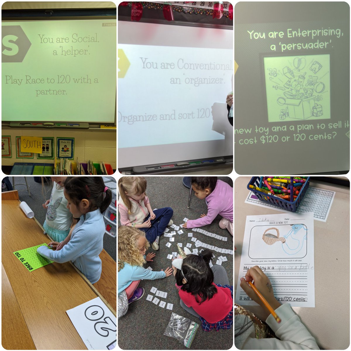 pierce_edu's tweet photo. SUCCESS 🙌! @CowlishawKoalas firsties were so engaged during their #RIASEC block party ... way to go @JenPachowicz @MrsKHillebrand @KathrynSander for integrating @CVWorldofWork and 120th day of school! https://t.co/9XEipIbqzX