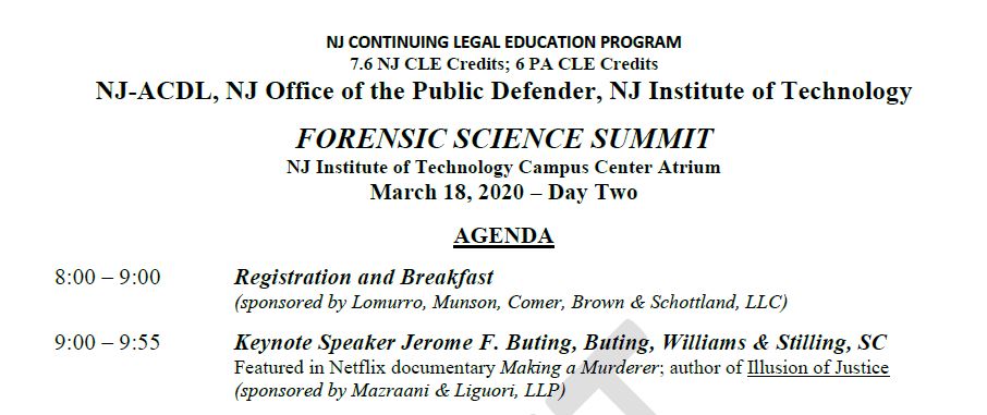 RichLomurro's tweet photo. I know one thing. When Lomurro Law provides breakfast... and @JButing gives the keynote speech... that's not an event would miss!  

@ACDLNJ @msaesq6 @NJCrimDefense @NJStateBar @MarshallProj @innocence @cifsjustice https://t.co/syxSGdkHHk