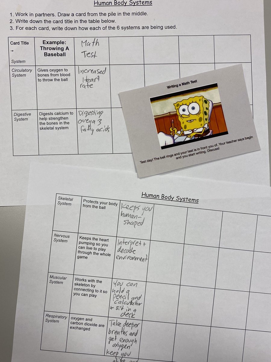 cipriani_ms's tweet photo. Practising restorative justice in the junior science classroom with poster making for #energyconservstion and a interactive activity prefaced by a minds on game to learn and label systems in the human body #allsystemsgoPBS #deeplearning #activitystations https://t.co/IZaFnPAI4j