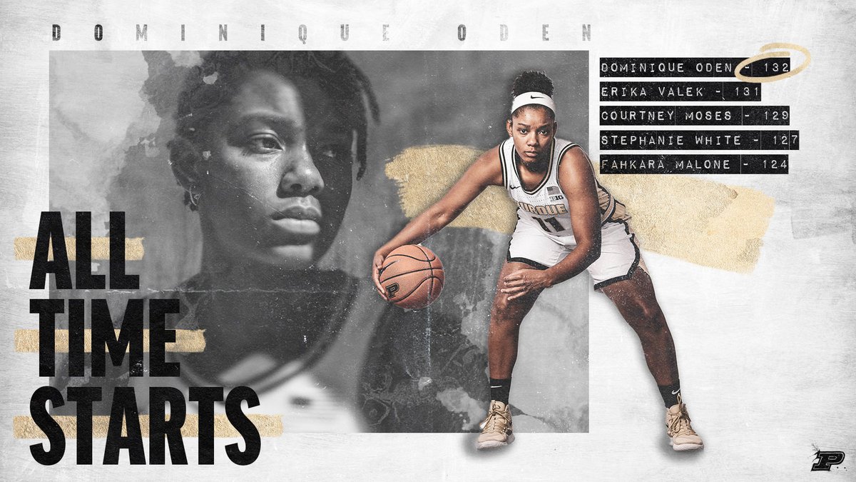PurdueWBB's tweet photo. Start No. 1️⃣3️⃣2️⃣

@_Nique11 has now started more games than any player in program history! https://t.co/8yfaq0phLv