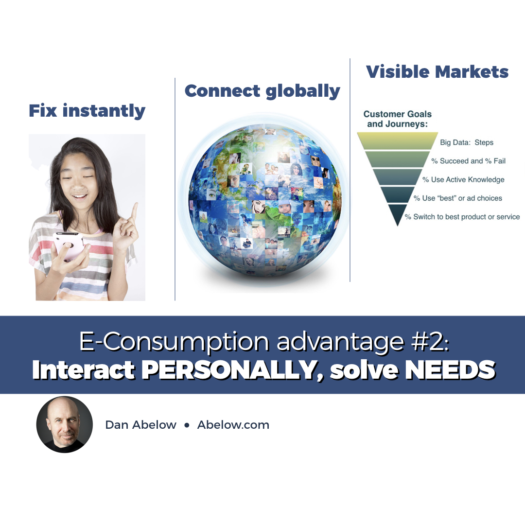 danabelow's tweet image. E-Consumption Advantage: Solve everyone's moments of need instantly. Do that worldwide and gain a new kind of Visible Market e-consumption.com #future of #UX #CX with #digital #technology
