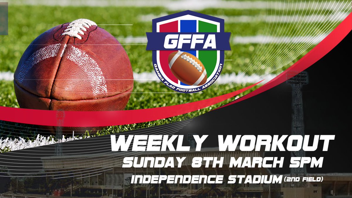 GamAmFootball's tweet photo. Great news. We have been able to secure the 2nd pitch at the Independence Stadium for our #weeklyworkouts ! This weekend will be our last Sunday, next week the workouts will be on Saturdays. Big thanks to the Stadium management for their support. #Gambia https://t.co/QzZB4cXqAK