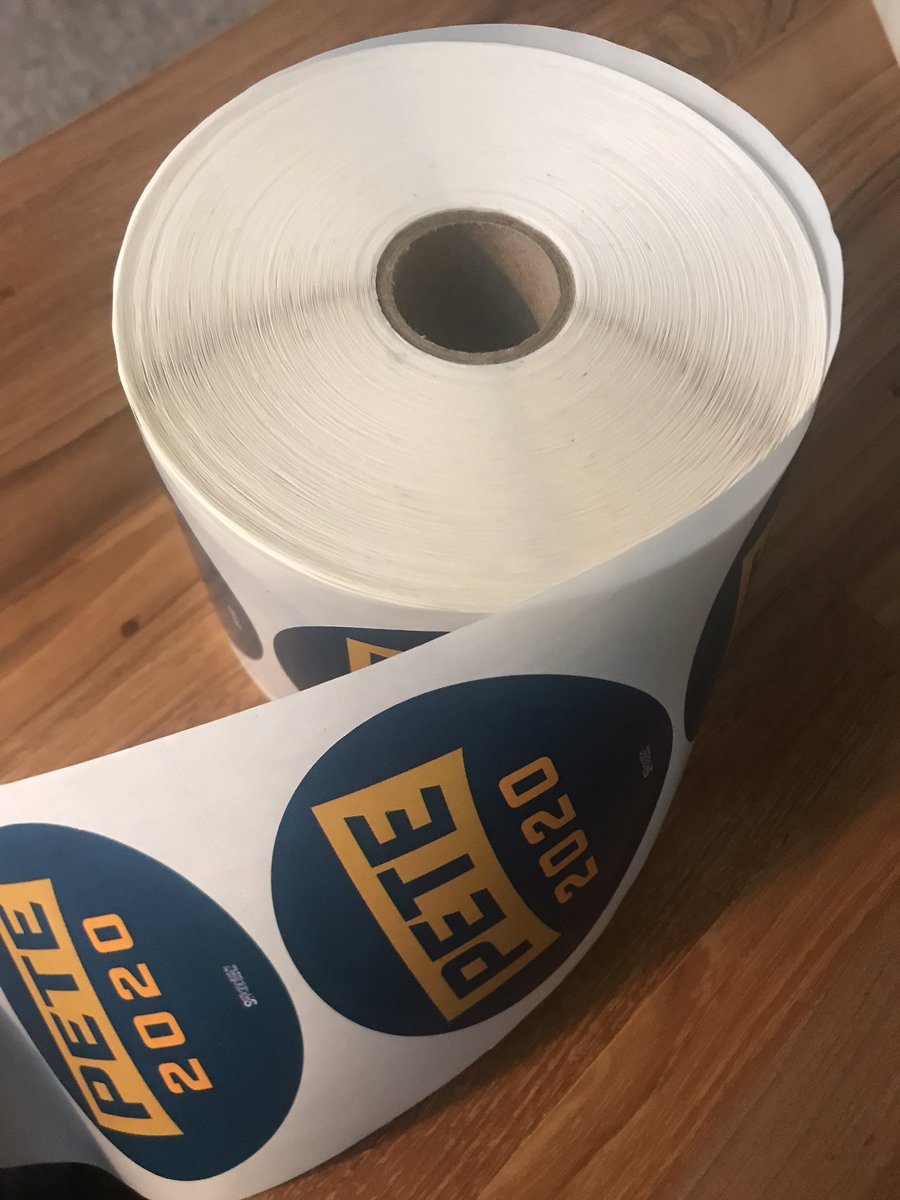 OhioansforPete's tweet photo. Ohio had, as a rough guess, 12 million stickers. If you somehow made it through this thing without an official campaign sticker DM me and I’ll put one in the mail for you. https://t.co/g5OzCxaR4z