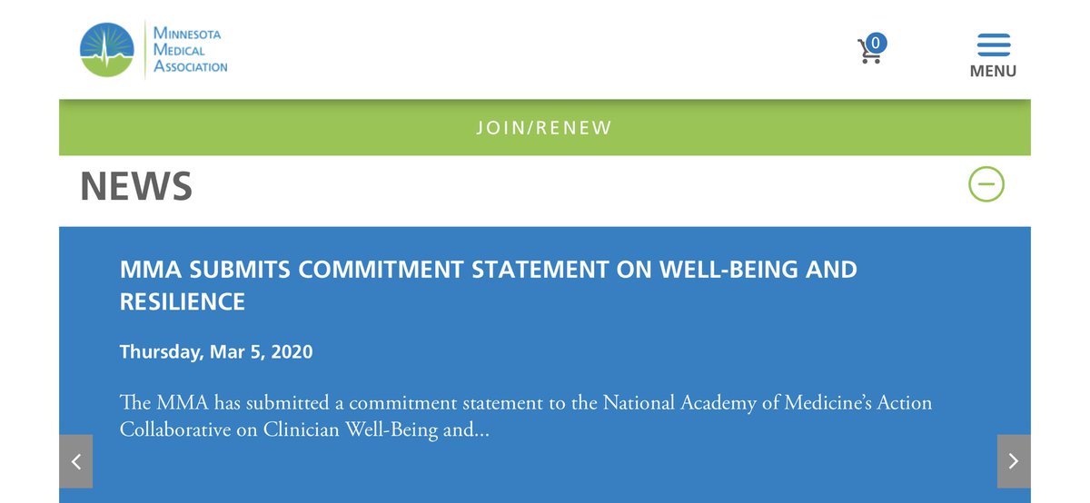 🤛🏻🤩 of our state medical association @mnmed advocating for #clinicianwellbeing. 

📝 statement of support submitted to @theNAMedicine 

📱 app (@benovate) available on their site. 

Organizations like these are a 🔑 ally to change #AgainstClinicianBurnout