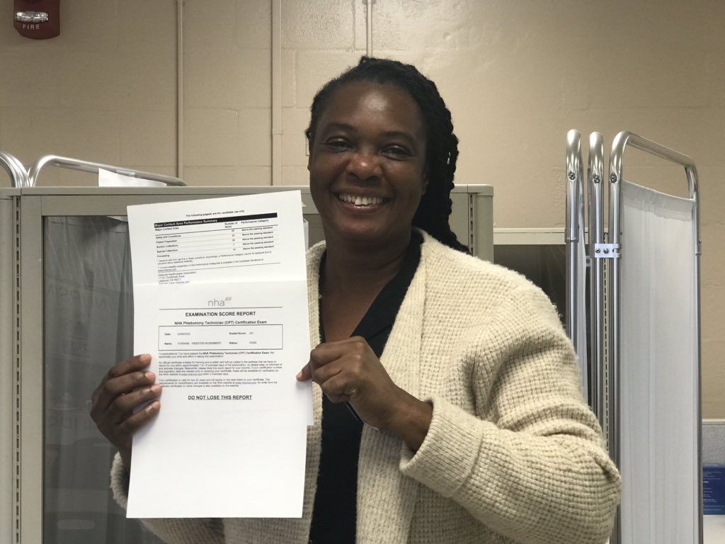 West Tech (@westtechedctr) on Twitter photo West Tech is proud of Ms. V. Webster-Rosembert for earning the NHA Certified Phlebotomy Technician (CPT) certification!!! She earned 4 industry certs thru the Phlebotomy program at West Tech!!! <a href="/561Sdpbc/">Keith Oswald</a> <a href="/ACEofPBC/">Adult & Community Ed</a> @SuptFennoy <a href="/GladesRegionSup/">Angela Moore</a> West Tech is proud of Ms. V. Webster-Rosembert for earning the NHA Certified Phlebotomy Technician (CPT) certification!!! She earned 4 industry certs thru the Phlebotomy program at West Tech!!! <a href="/561Sdpbc/">Keith Oswald</a> <a href="/ACEofPBC/">Adult & Community Ed</a> @SuptFennoy <a href="/GladesRegionSup/">Angela Moore</a>