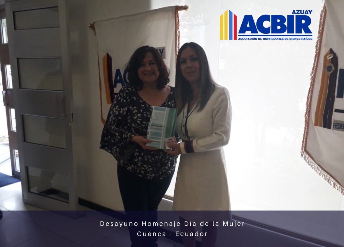 AcbirAzuay's tweet photo. ACBIR AZUAY siempre valorando a la #mujer y en especial a quienes ejercen la bella actividad del corretaje inmobiliario. 
#DiaDeLaMujer
#YoSoyCorredor
#YoSoyAcbir https://t.co/ehklye4CCJ