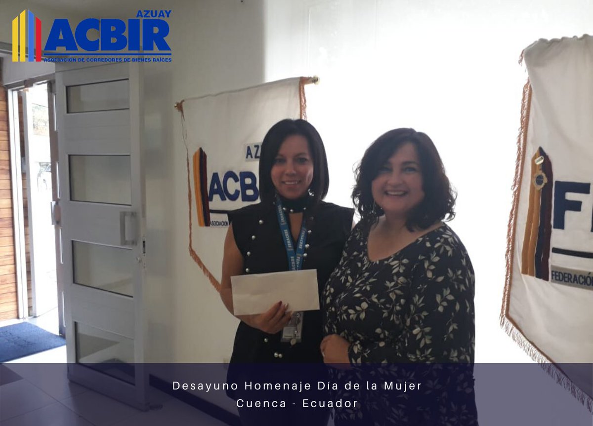 AcbirAzuay's tweet photo. ACBIR AZUAY siempre valorando a la #mujer y en especial a quienes ejercen la bella actividad del corretaje inmobiliario. 
#DiaDeLaMujer
#YoSoyCorredor
#YoSoyAcbir https://t.co/ehklye4CCJ