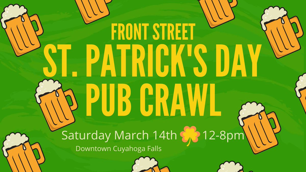 Join us St. Patrick's Day weekend for a Front Street Pub Crawl! Free shuttles will be running up and down Front Street and $99 rooms at The Sheraton Suites! PLUS, giveaways are available at all locations while supplies. It's going to be a great time you don't want to miss! #BOTR