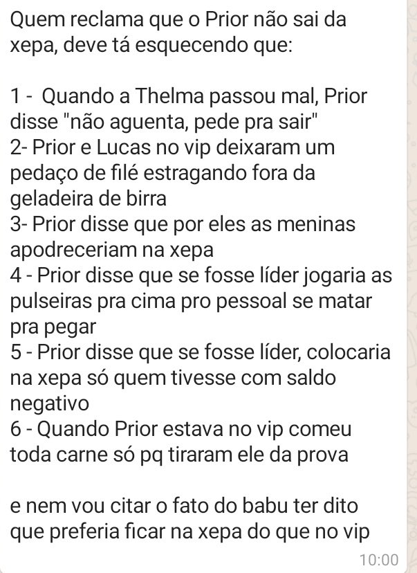 BBBtwenty's tweet photo. Isso o Brasil não verr!! #ProvaDoAnjo https://t.co/SEMLZZ1oL2