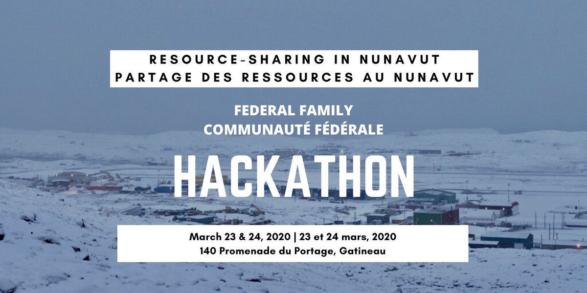 dufourmom's tweet photo. Êtes-vous un fonctionnaire ayant des expériences à partager ou un intérêt dans l’Arctique canadien et Canadiens autochtones? Inscrivez-vous au hackathon «Partage des ressources au Nunavut» qui aura lieu les 23 et 24 mars. https://t.co/Q9fscIa0Kf https://t.co/Z9iNfYUnd8