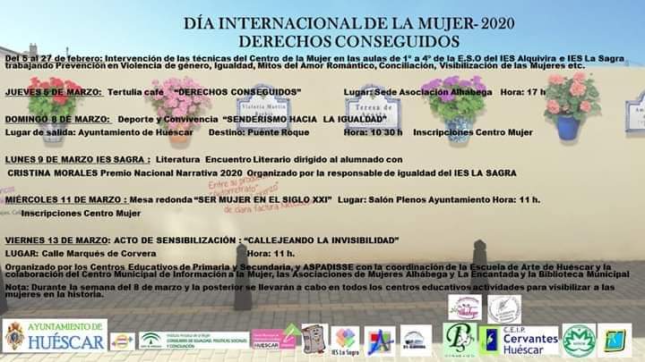 Mancomunidad1's tweet photo. Actividades en torno al Día Internacional de la Mujer en la Comarca de Huéscar, #Castilllejar, #Castril, #Galera, #Huescar, #Orce #ComarcadeHuescar 
https://t.co/9nCNEK8hGm https://t.co/eMKcGMQHZ7