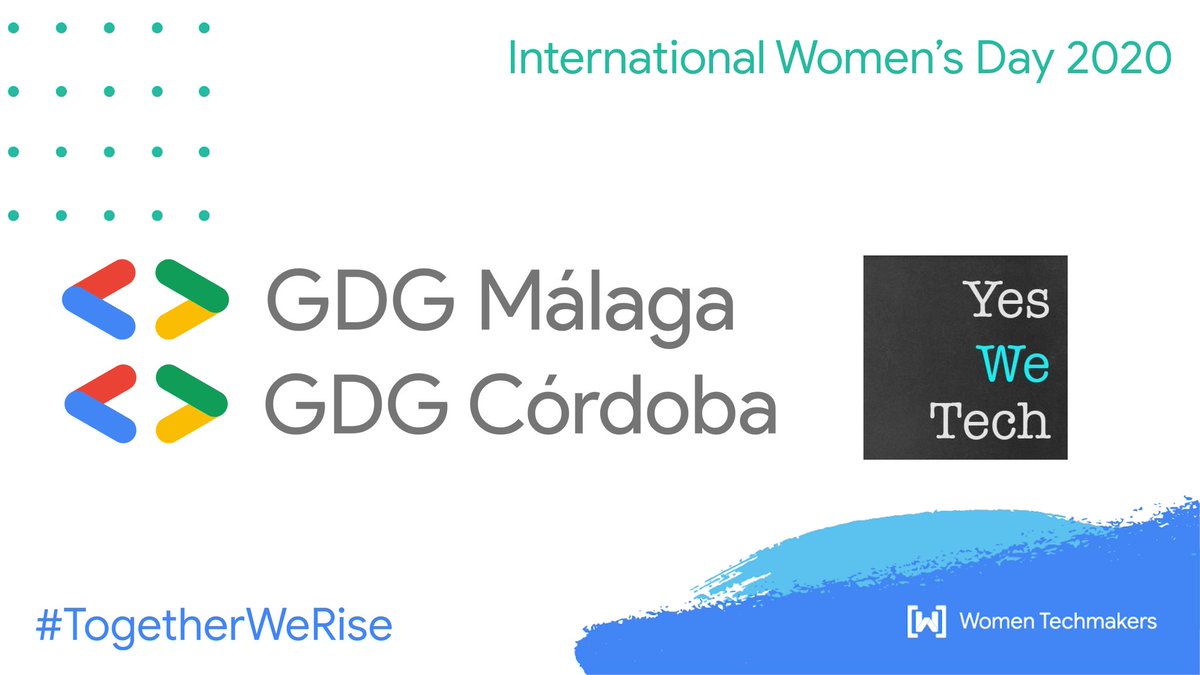 Colaboradores 🤝 Collaborators 🤝 

Thanks to <a href="/yeswetech_org/">Yes We Tech</a> , @gdgmalaga &amp; <a href="/gdgcordoba/">GDG Córdoba</a> for helping on making this event real!

¡Gracias a <a href="/yeswetech_org/">Yes We Tech</a> , @gdgmalaga y <a href="/gdgcordoba/">GDG Córdoba</a> por hacer este evento posible!

#TogetherWeRise <a href="/WomenTechmakers/">Women Techmakers</a>