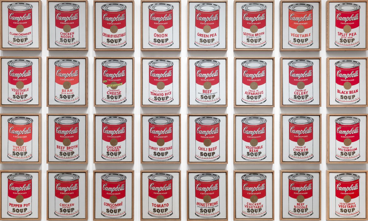artistwarhol's tweet image. Campbell's Soup Cans, 1962 #andywarhol #popart