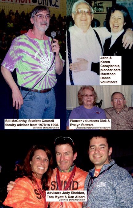 If there was a Mount Rushmore for the South High Marathon Dance, these folks would be on it. (This is the back cover of the SHMD book that will be sold this weekend at the Alumni table for $10. All proceeds benefit SHMD, of course) <a href="/SHMDphotos/">Gus Carayiannis</a> <a href="/shmdnow/">South High Marathon Dance</a> <a href="/SHMDAlumni/">SHMD Alumni</a> <a href="/shmdchair/">SHMD Chairpeople</a>