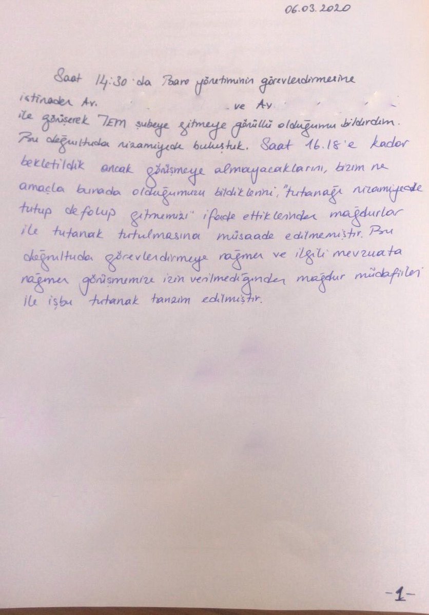 Yine işkence iddiası yine Ankara Emniyeti! 

Kadın ve erkeğe 8 gün gözaltında işkence, kötü muamele, başa poşet geçirme, çıplak bırakma, tehdit, avukata hakaret daha neler neler hepsi tutanaklarda yazıyor!

<a href="/TC_icisleri/">T.C. İçişleri Bakanlığı</a> yine işkence iddialarını cevapsız mi bırakacaksınız?