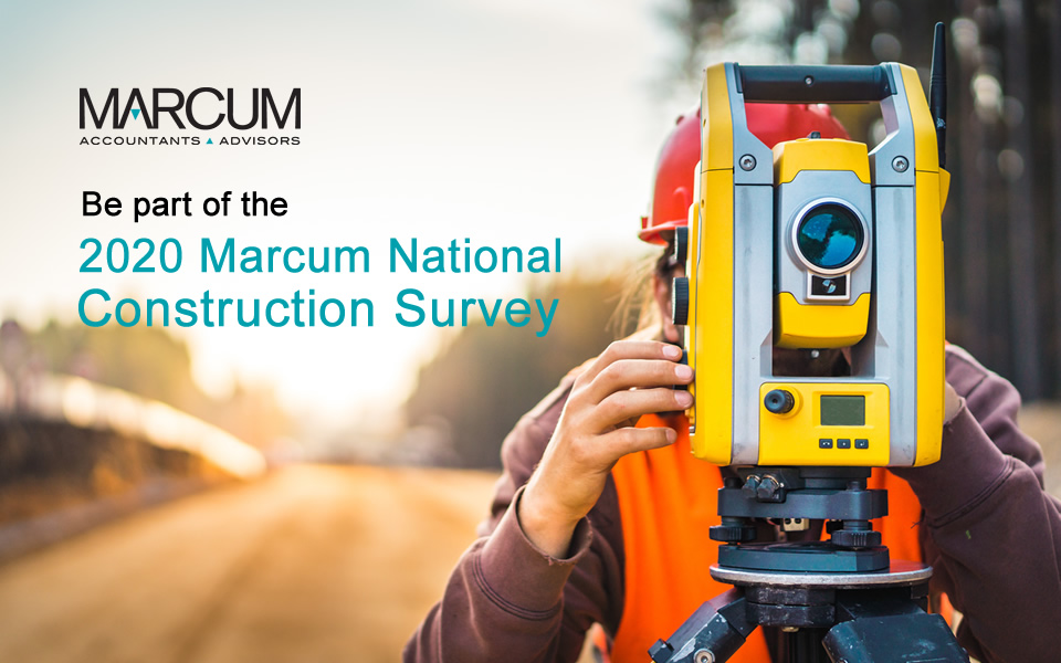 Attention all #construction professionals. There is still time to be a part of the 2020 Marcum National Construction Survey. Participate here: bit.ly/2H3aMBG
