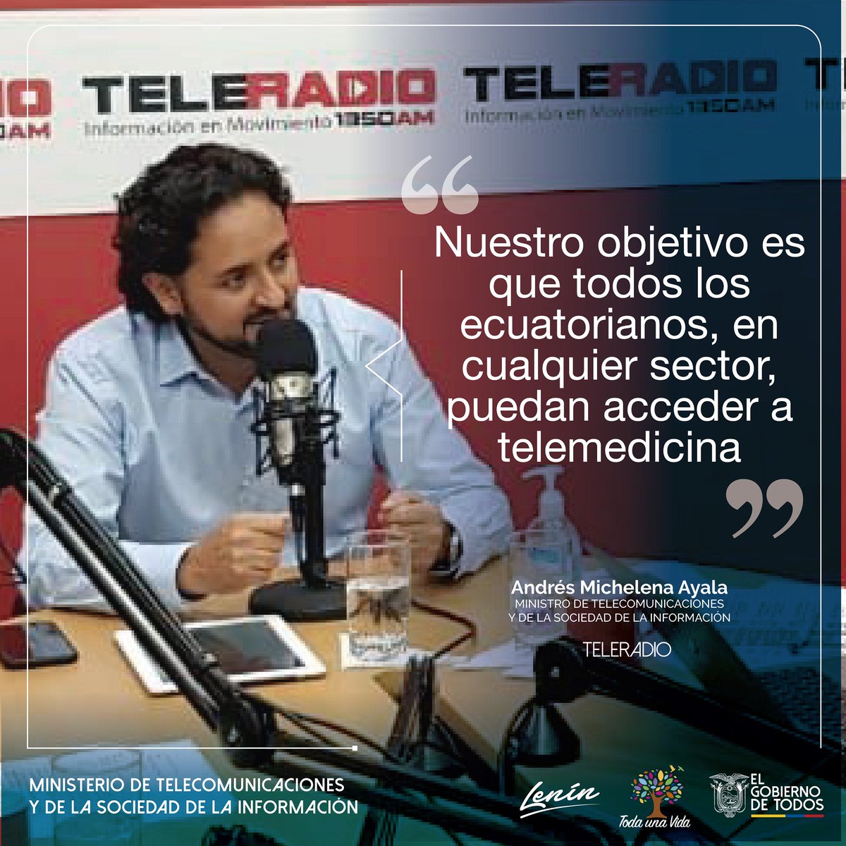 Telecom_Ec's tweet photo. El Ministro @caanmichelena dialogó en @radio_sucre700
y @teleradioec sobre las acciones de #ElGobiernoDeTodos para enfrentar el coronavirus, la plataforma digital fortalecida y el trabajo para consolidar el #EcuadorDigital.

#ActivadosPorLaSalud 

Conoce sus declaraciones. ⬇️ https://t.co/N967fZUvL8