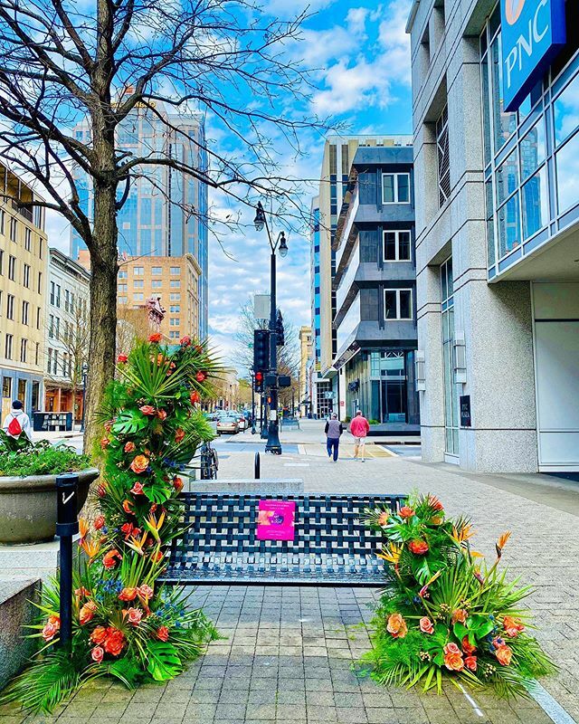 raleighwhatsup's tweet photo. | ART IN BLOOM | Stop + smell the beautiful flowers today in #downtownRaleigh by @eclecticsage #NCMAbloom #pncartinbloom #artnaturepeople #raleighnc #outaboutnc https://t.co/CrqzpTN9x5 https://t.co/U1XMnOOYbB