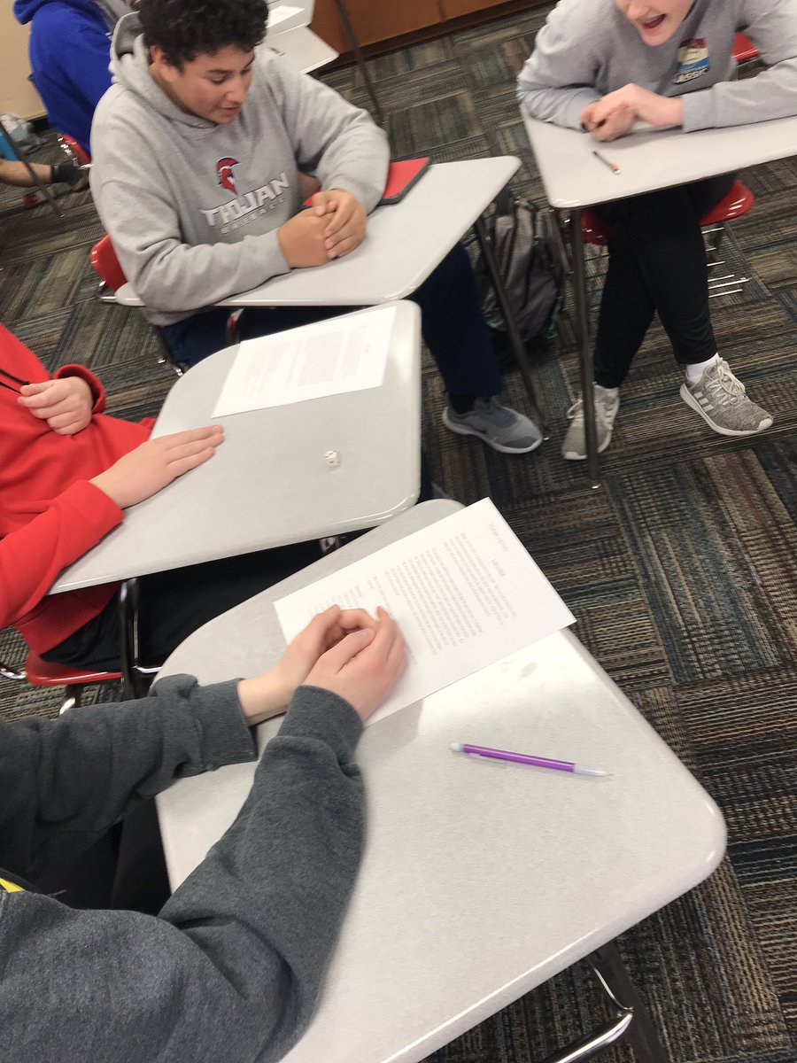EHarms618's tweet image. The Art of War, Liars Dice, and Anything but Eights! What is the probability that my students had fun learning today? 100% 😎 #gr82batrojan @Platteview_HS