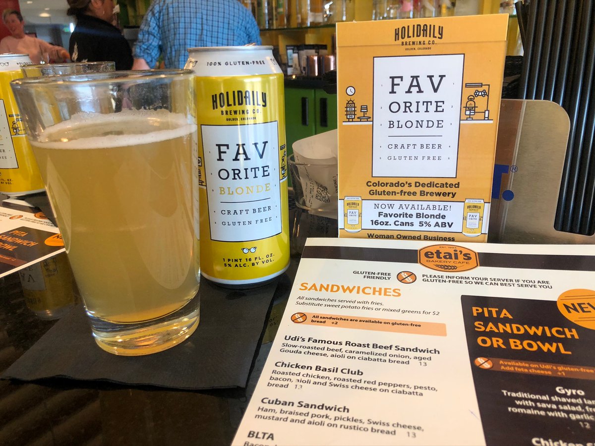 HolidailyBrew's tweet photo. Cheers for travel beers! ✈️ Holidaily beer now at Denver International Airport! Find us at #Etais and Que Bueno in Concourse B 🍻 #DIA https://t.co/s4B8ZtX3v4